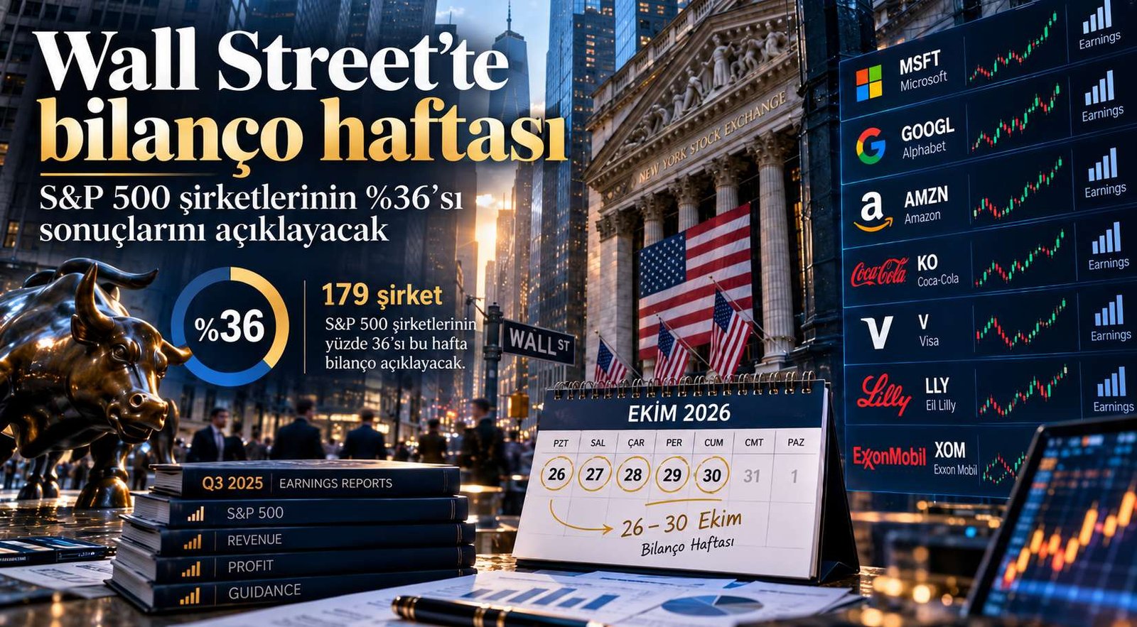 Wall Street'te bilanço haftası: S&P 500 şirketlerinin yüzde 36'sı sonuçlarını açıklayacak